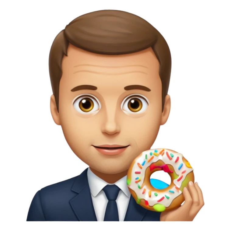 Emanuel macron qui mange un donute sticker