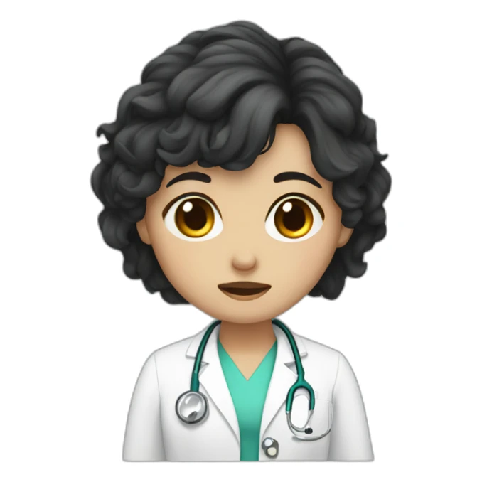 doctor girl dark hair crying tears sticker
