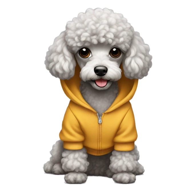 miniature poodle wearing a hoodie sticker