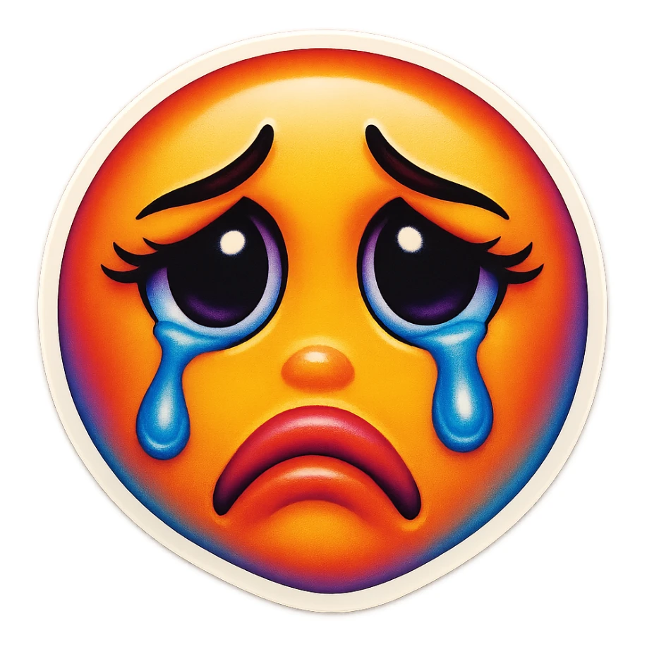 Crying Tears rolling down face 
Mouth Pout sticker