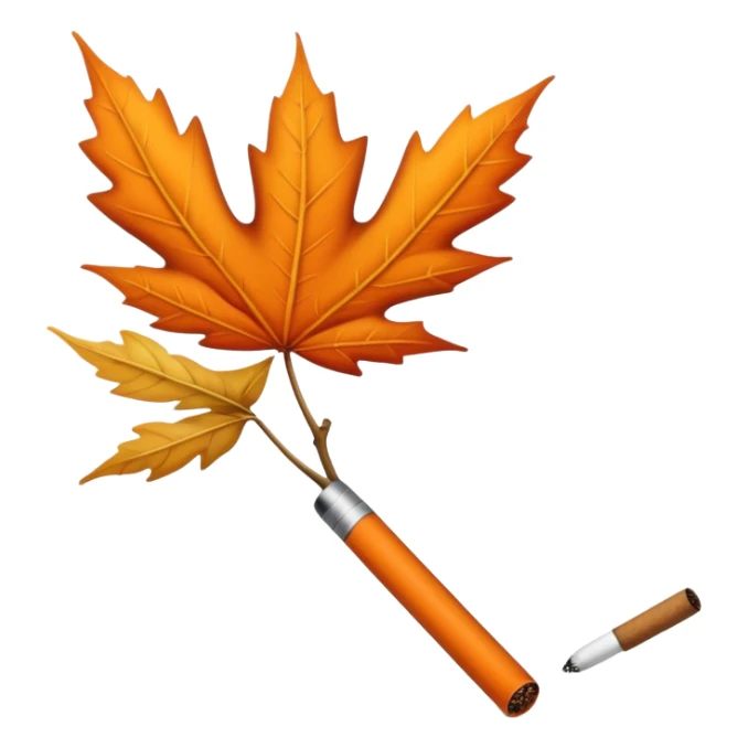 sigaretta e foglia di acero sticker