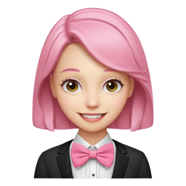 woman with pink bowtie sticker