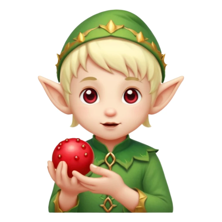 Baby elf holding glowing berry sticker