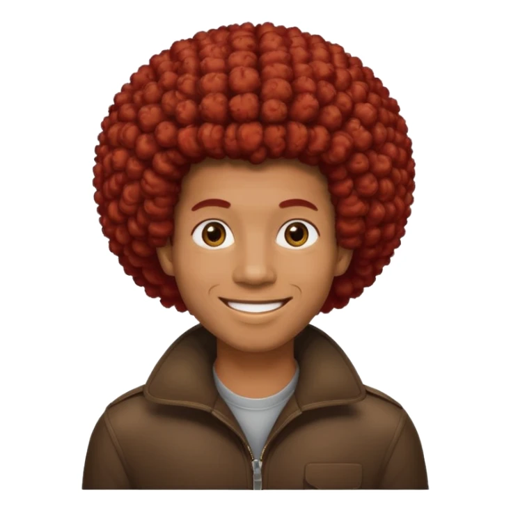 black man afro red hair sticker