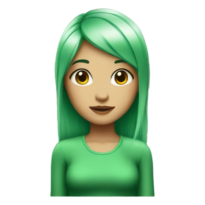 pretty girl with green hair sticker