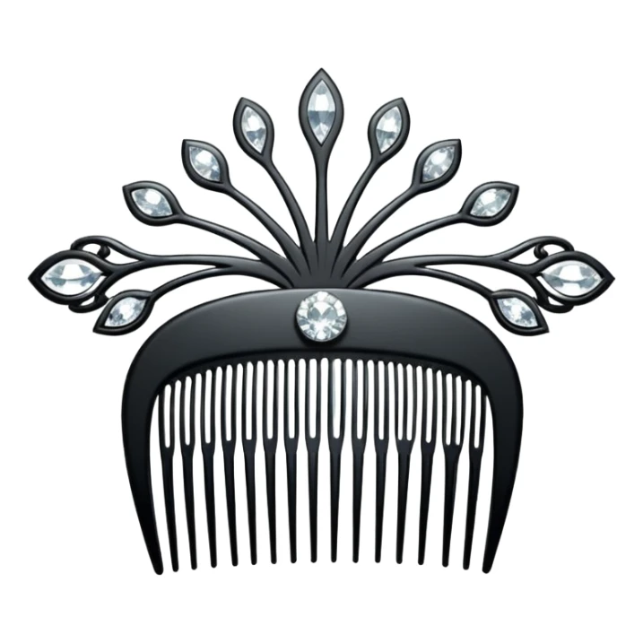 elegant white hair comb with diamonds sticker