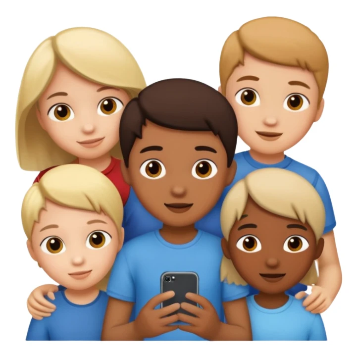 Familia 5 niños y una niña sticker