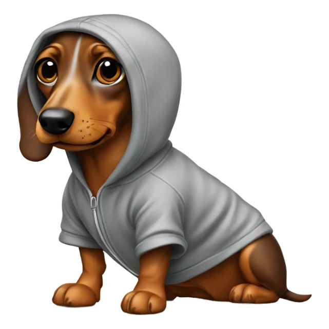 Weiner dog wearing hoodie sticker