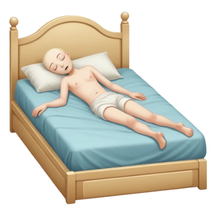 person dead on bed full body closed eyes sticker