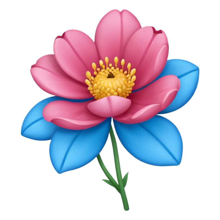Um emoji da flor rosa só que com coloração azul sticker