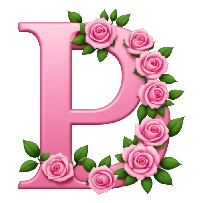 Pink, romantic, flowery, the letter “D” sticker