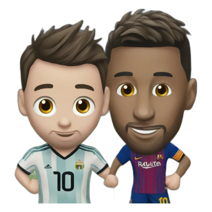 Messi qui fait câlin à ronaldo sticker