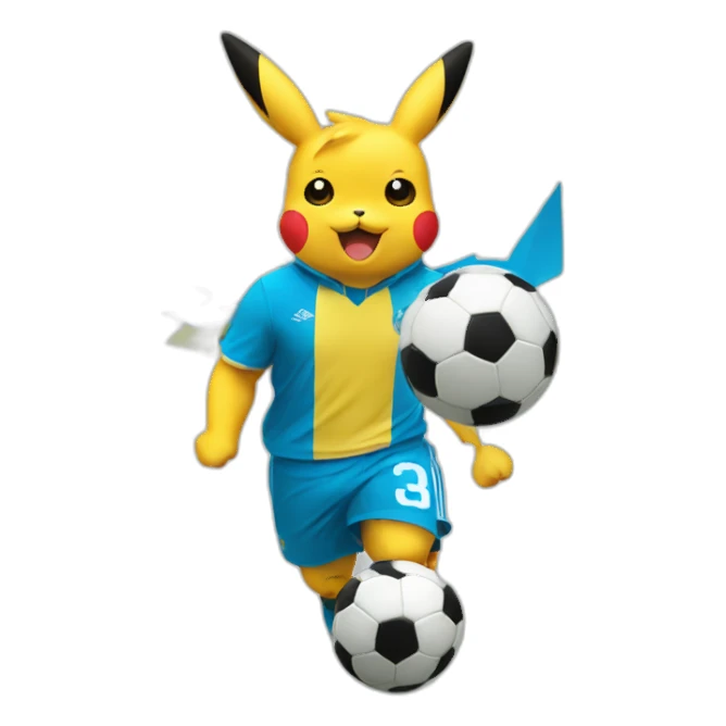Pikatchu-soccer-fan-olympique-marseille sticker