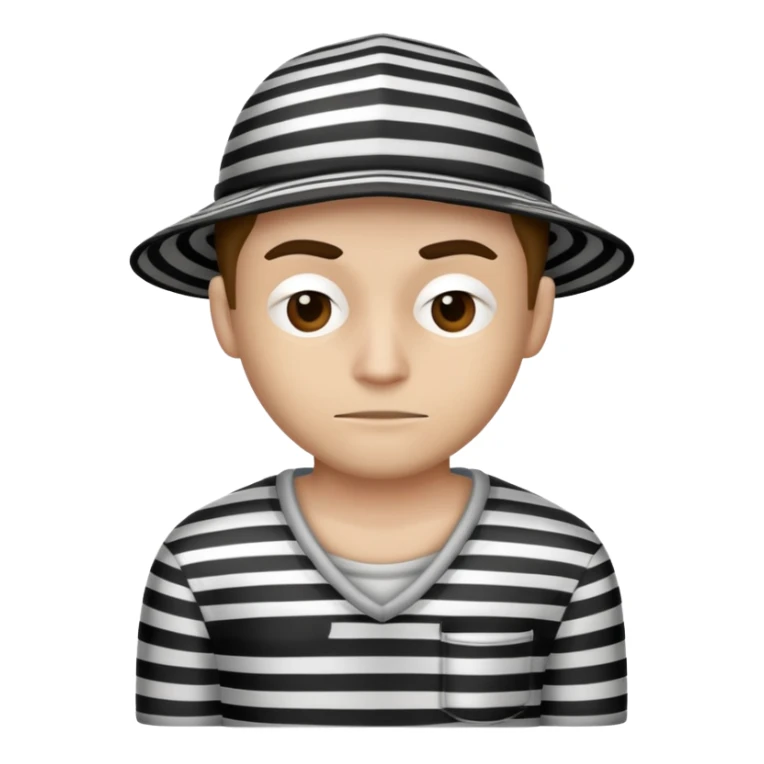 Robber with black and white shirt sticker