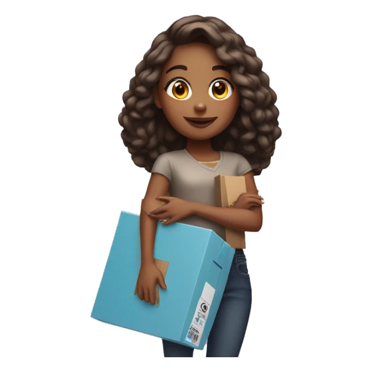 Girl carrying SHEIN box sticker