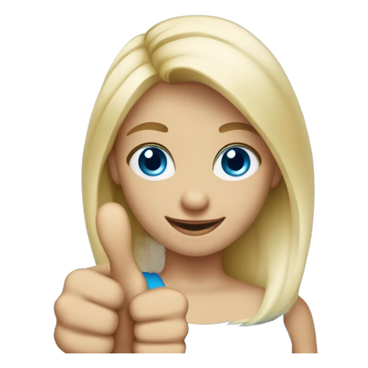 Blonde blue eyed girl giving thumbs up sticker