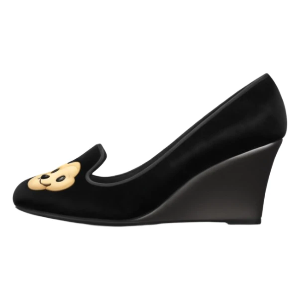 Black slippers with 3 inch wedge heels sticker