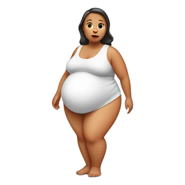 Heavily pregnant obese woman sticker