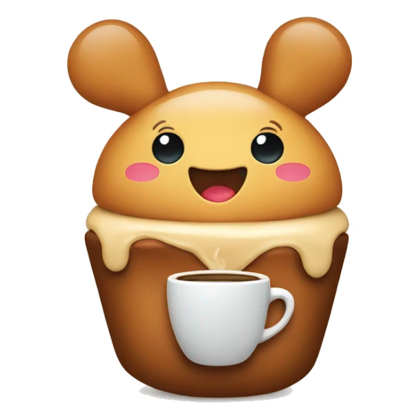 the heart holds a bun and coffee in its hands sticker