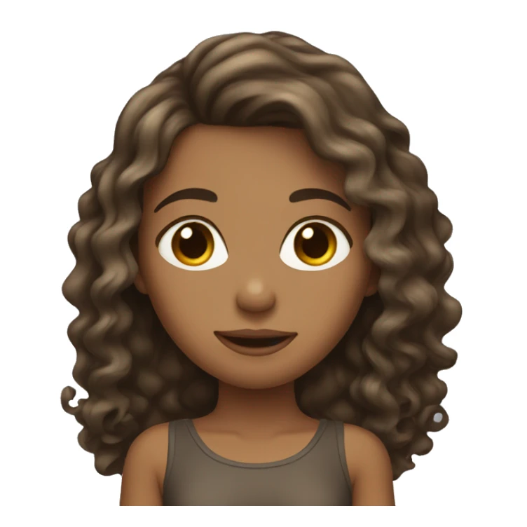 Tan girl with brunette wavy hair sticker