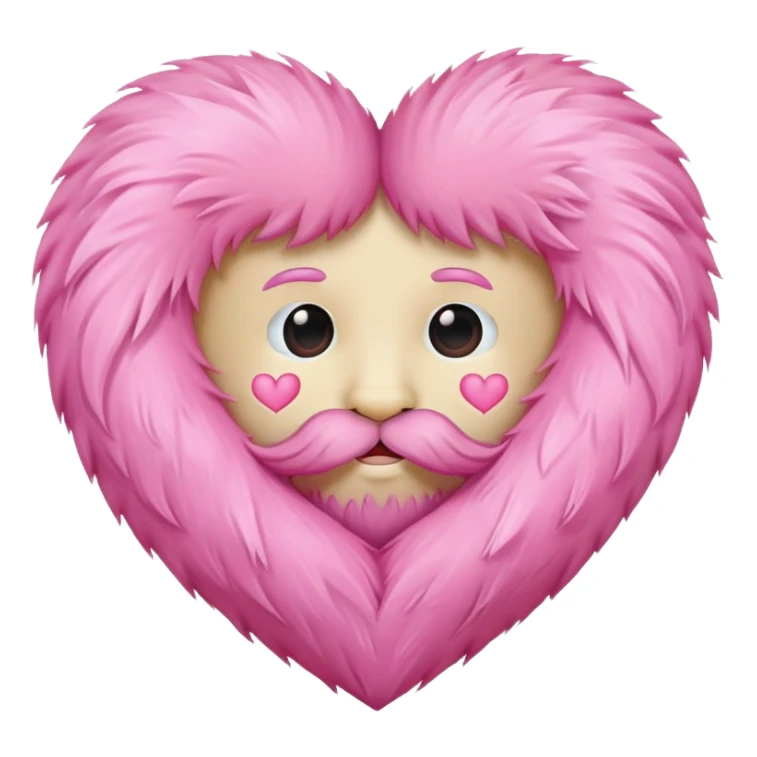 Beard huging a pink heart  sticker