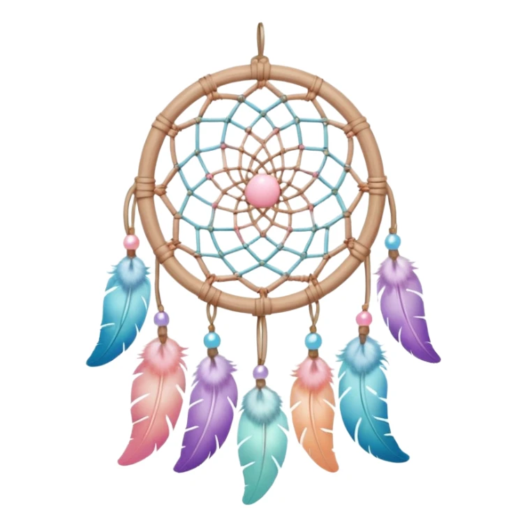 Mini pastel dreamcatcher with white wooden frame  sticker