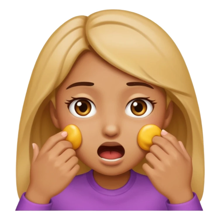 the girl emoji doing the choking emote sticker