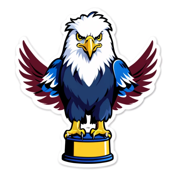 eagle on top of cheifs holding a trophy sticker