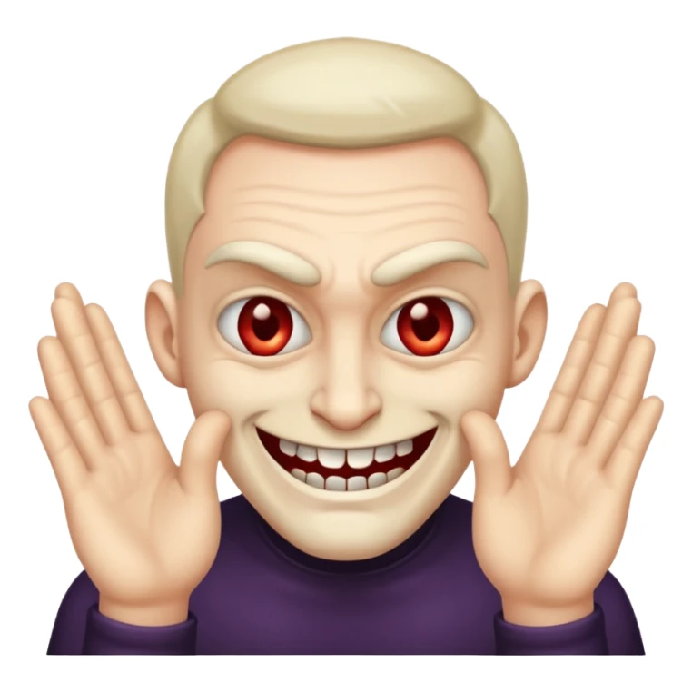 Mischievous evil man with hands infront of face sticker