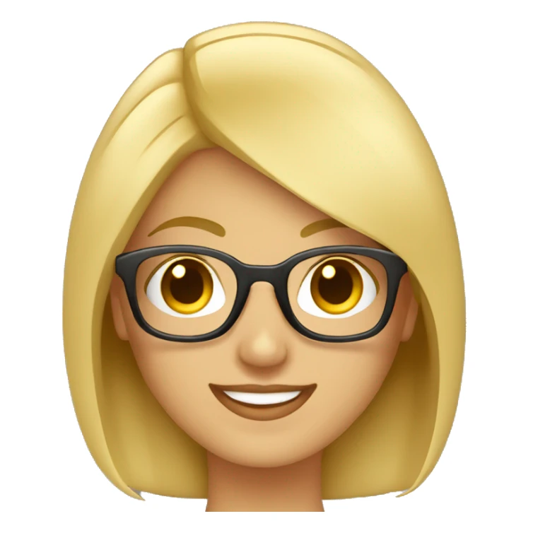 profesora rubia de pelo corto con gafas muy sonriente sticker