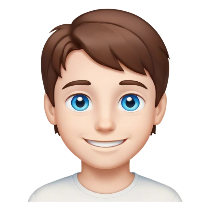 smiling boy with blue eyes and brown hair sticker