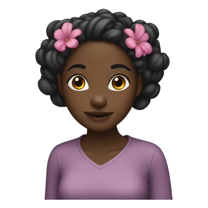 black girl with two bunches  sticker