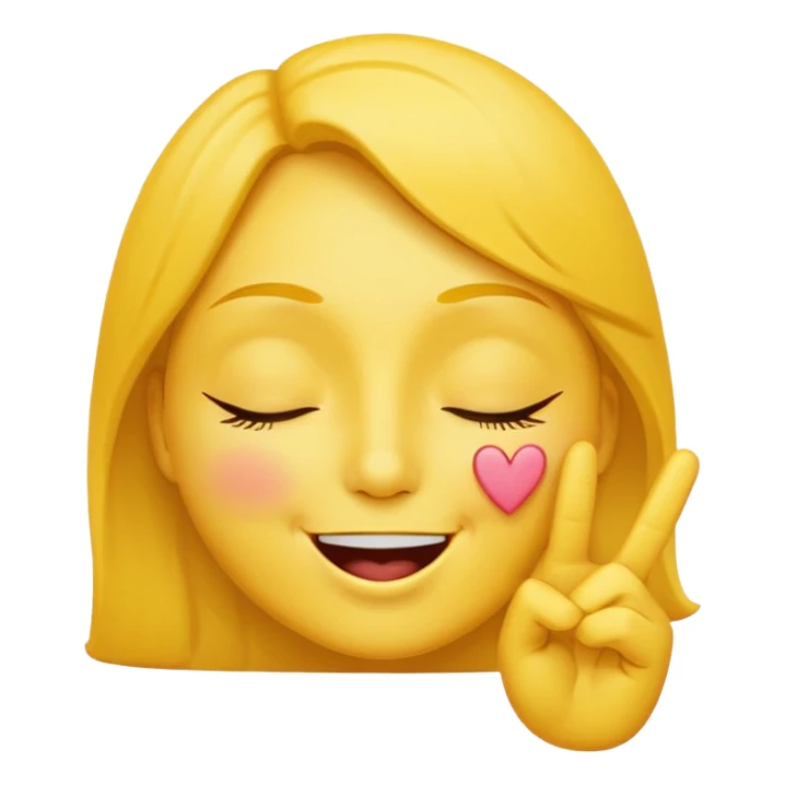 Kissing face with peace sign  sticker