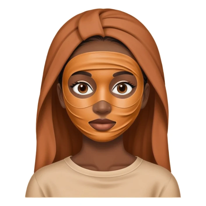 girl wearing skincare clay mask covering face sticker