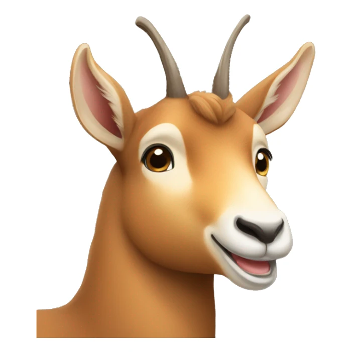 happy smiling brown chamois left hoof pointing up sticker