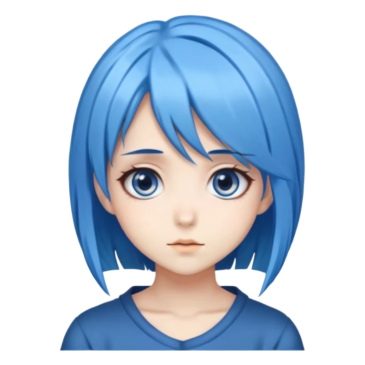 Anime girl with blue hair and big eyes sticker