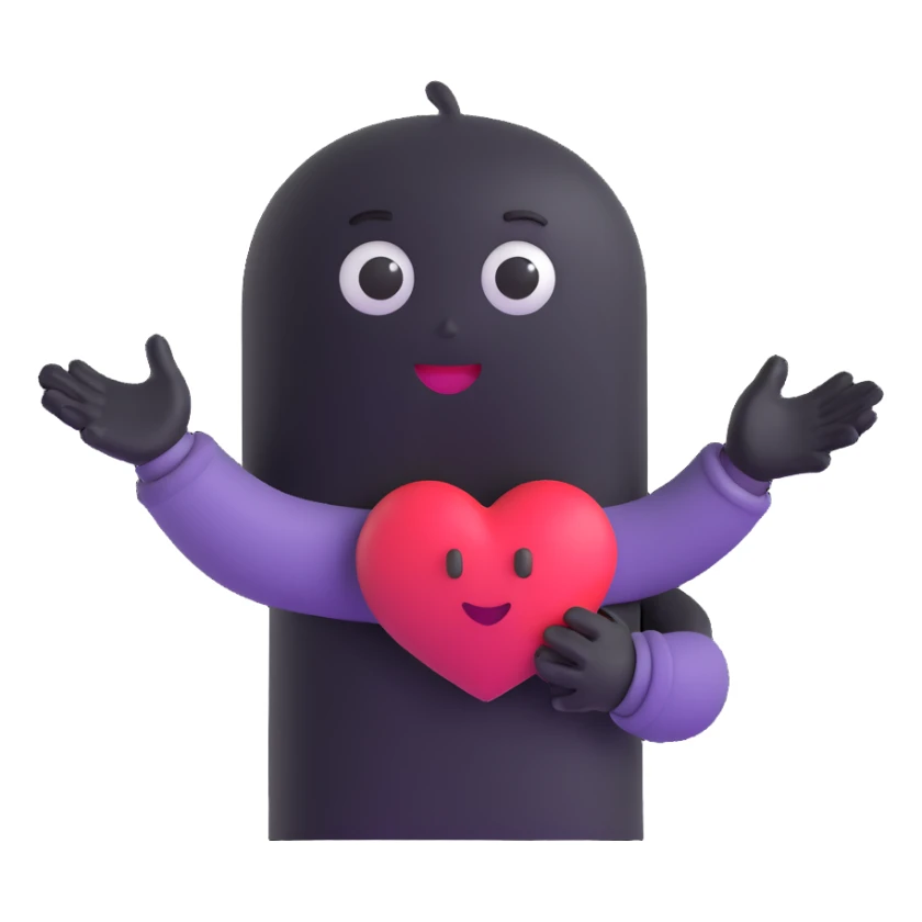 Book character with heart eyes reaching out to hug reader sticker
