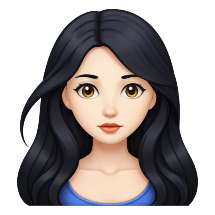 Lady with long black hair sticker