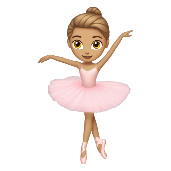 ballerina light brown hair on pointe arabesque pink  sticker