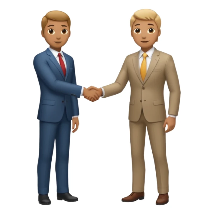 Car dealership employee shaking hands with a businessman, full body shot. sticker