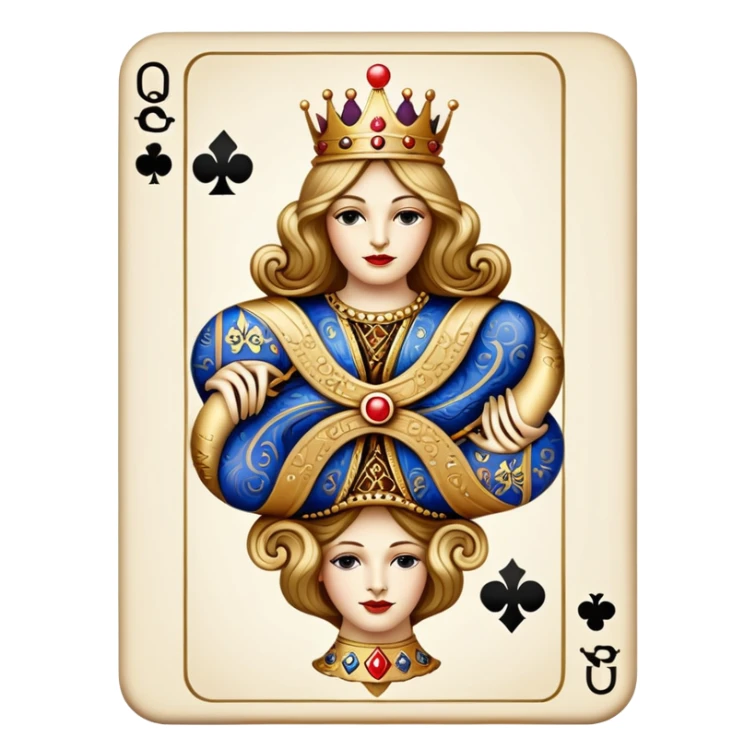 queen of clubs playing card sticker