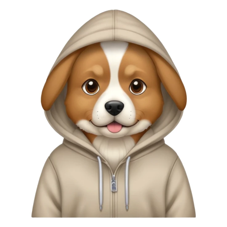 Dog wearing hoodie sticker