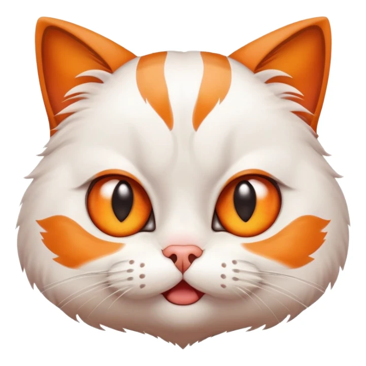 cute grimacing cat with big eyes and worried expression sticker