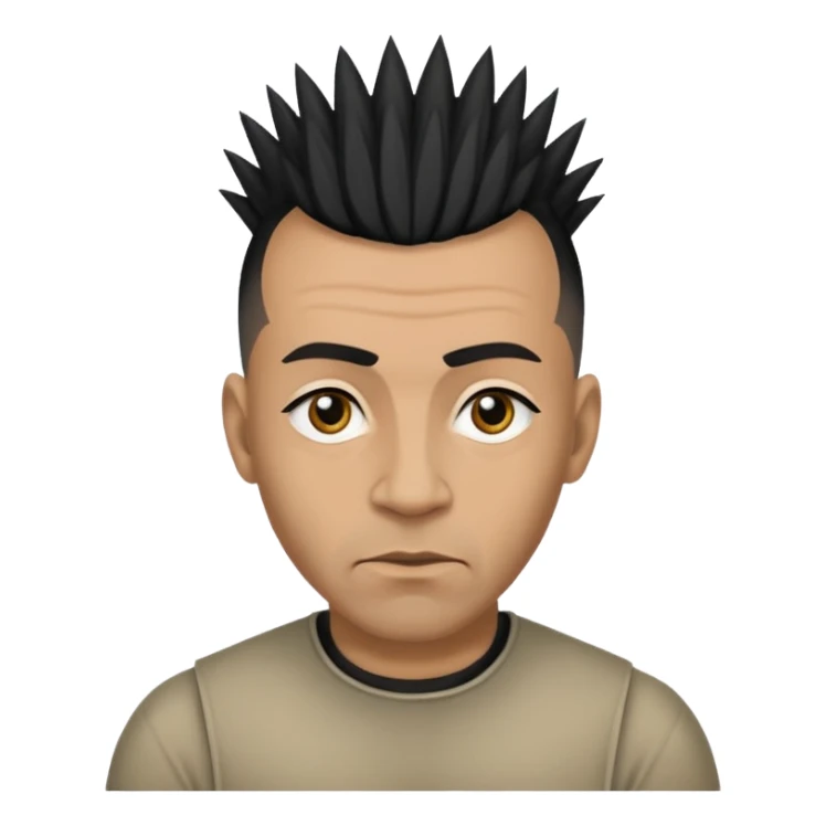 A african American light skinned man about 40 years old with a black Mohawk and eye wrinkles  sticker