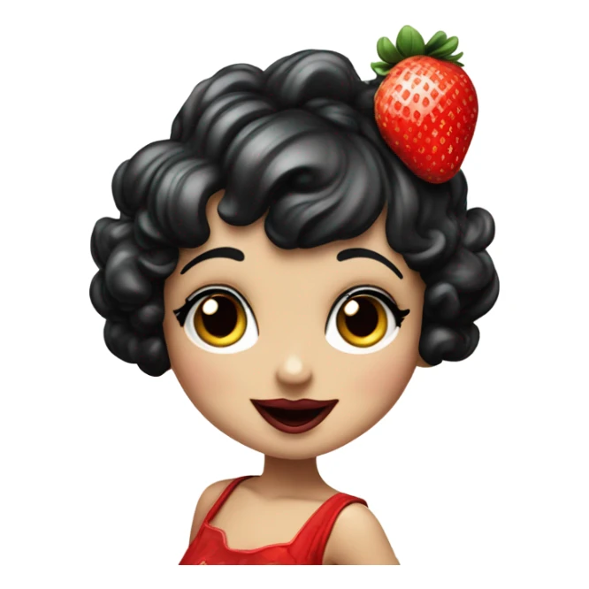 Betty boop eating strawberries  sticker