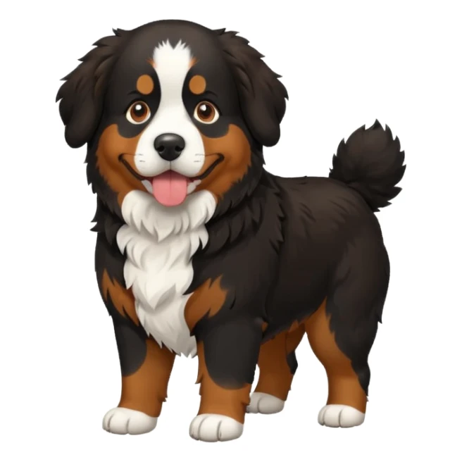 Generate a Bernese Mountain Dog that is just pooping sticker