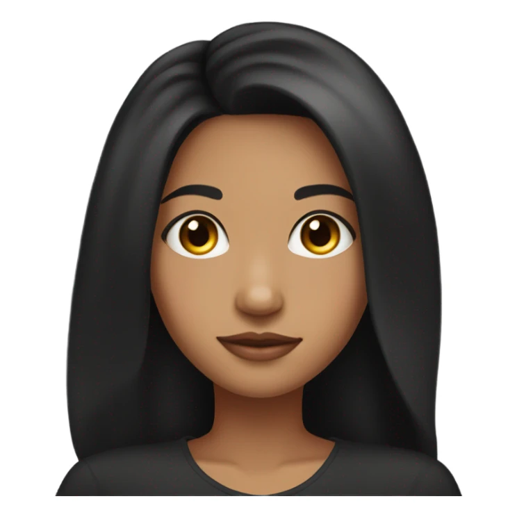 medium skin tone black haired girl portrait wearing earrings sticker