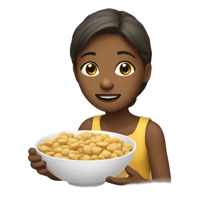 Girl eating cereal  sticker