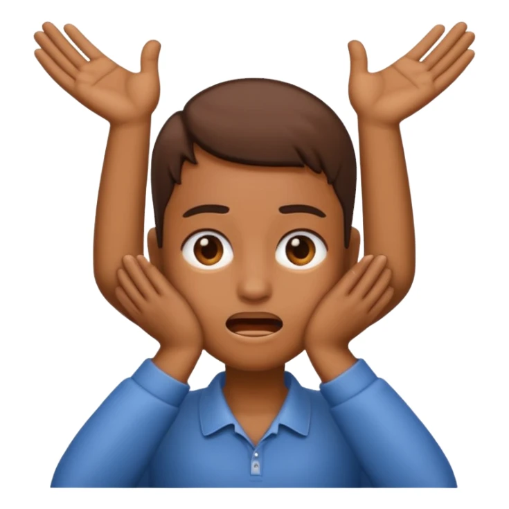 An emoji with hands on their neck and squeezing hard they looked stressedn sticker