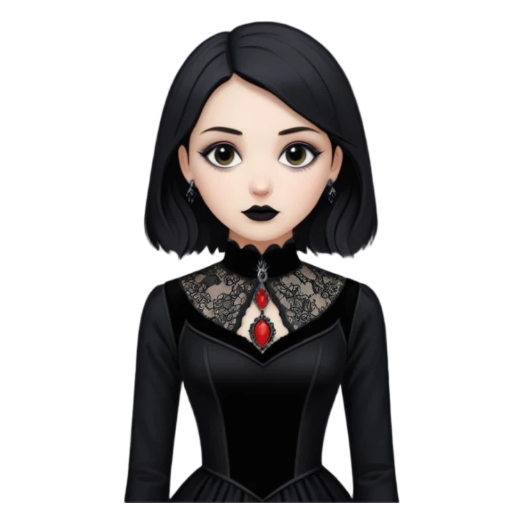 Adelaide Victoria Kane in black goth dress sticker